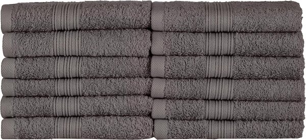 NatureMark 12er Pack Gästetücher | Premium Qualität | 100% Baumwolle | 30x50cm | Anthrazit grau