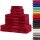 NatureMark Handtuch-Set | Premium Qualität | 100% Baumwolle | 4X Handtücher 2X Duschtücher, 2X Gästetücher, 2X Waschhandschuhe | Bordeaux rot