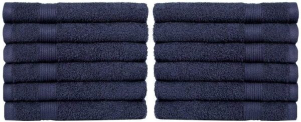 NatureMark 12er Pack Gästetücher | Premium Qualität | 100% Baumwolle | 30x50cm | Navy blau