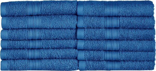 NatureMark 12er Pack Gästetücher | Premium Qualität | 100% Baumwolle | 30x50cm | Royal blau