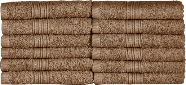 NatureMark 12er Pack Gästetücher | Premium Qualität | 100% Baumwolle | 30x50cm | Sand