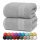 NatureMark 2er Pack Duschtücher | Premium Qualität | 100% Baumwolle | 70x140cm | Silber grau