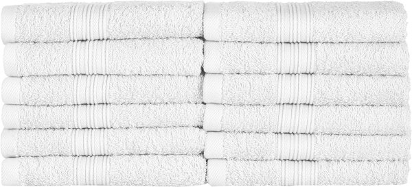 NatureMark 12er Pack Gästetücher | Premium Qualität | 100% Baumwolle | 30x50cm | Weiß