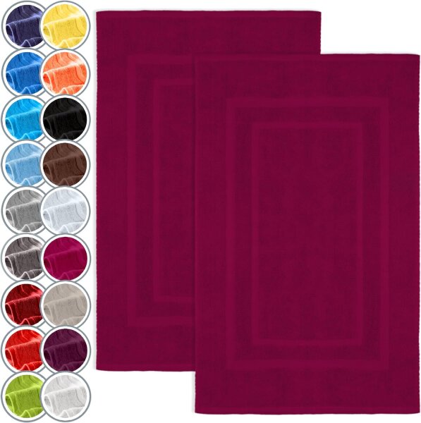 NatureMark 2er Pack Badvorleger | Premium Qualität | 100% Baumwolle | 50 x 80 cm | Duschvorleger Duschmatte Doppelpack | Pink